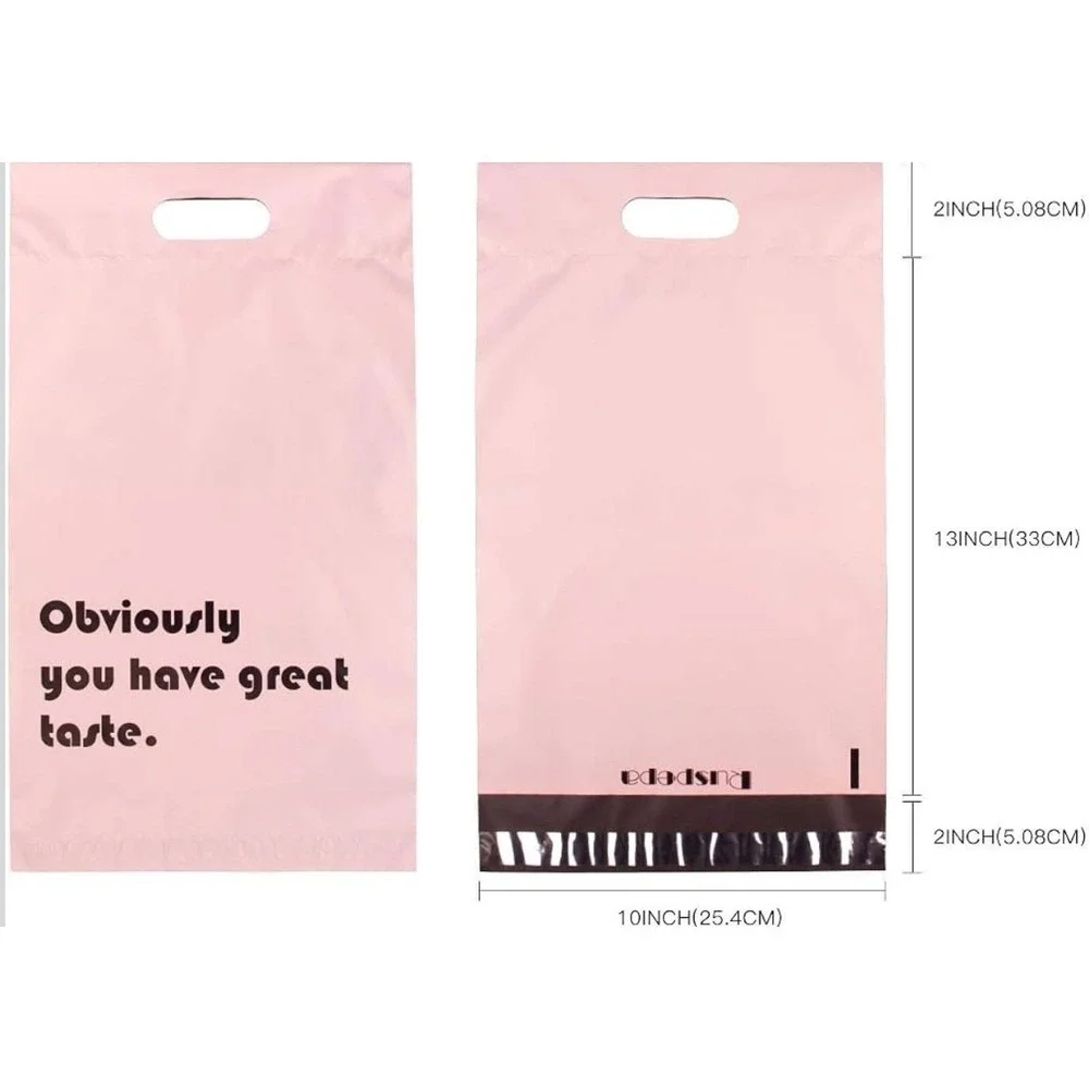 10x13 Poly Mailer Bags with Handles 10pk Pink Boutique Shipping Supplies New